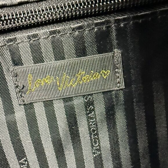 Victorias Secret Tote Gold Studded Bag Black shoulder purse lined - Picture 11 of 15